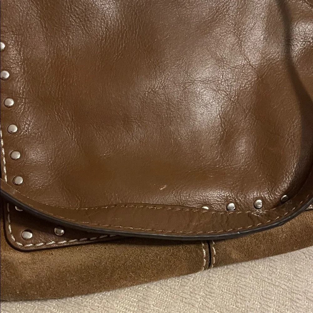 Michael Kors Brown Suede and Leather Tote Bag - Picture 8 of 16